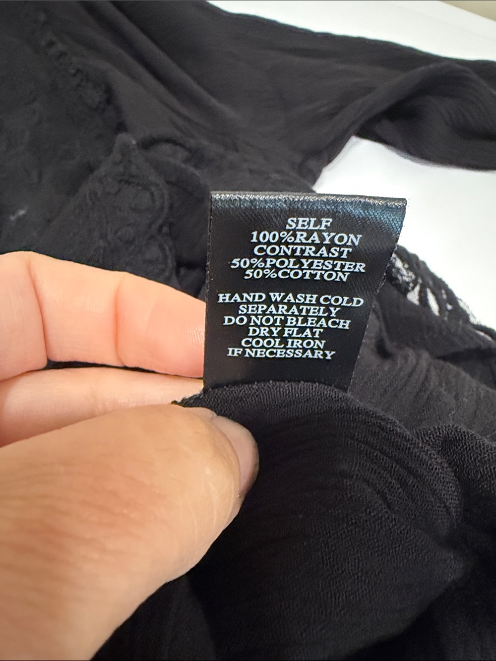 Lapis Black Floral Lace Top - Picture 6 of 6